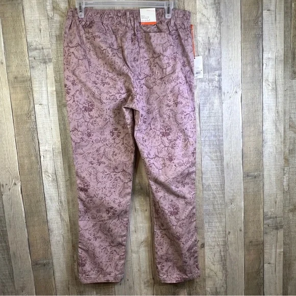 Knox Rose Large Floral Rose Print High Rise Straight Leg Pants with Pockets - Picture 2 of 10